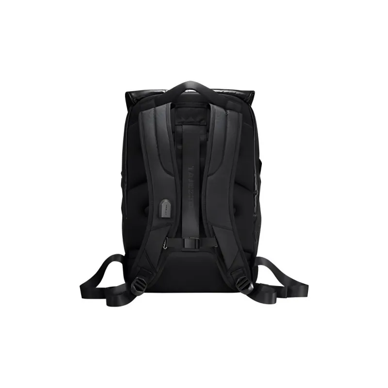 TAJEZZO PVC With Textile Backpack Large Size Unisex Black-2