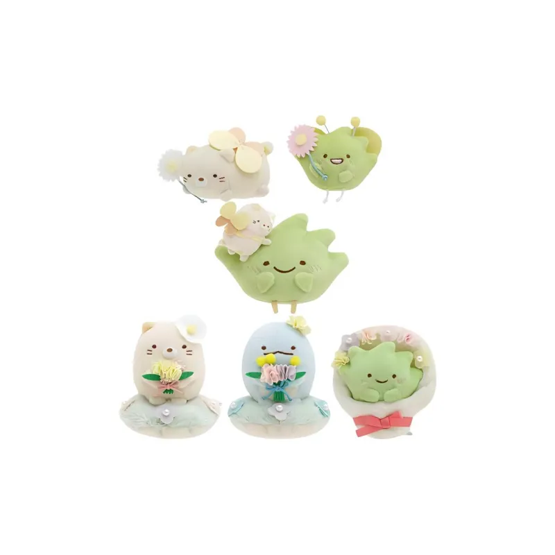 SAN X Sumikko Grub, The Elf Of The Flower In The Corner, And The Little Grass Dolls Plush Doll 5.5cm Height-1