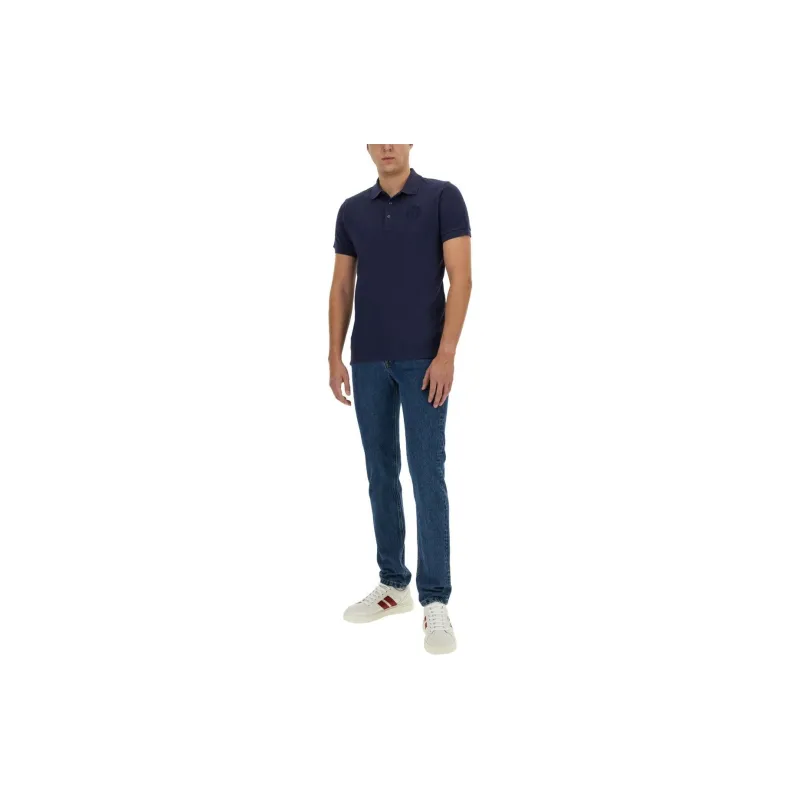 BALLY Logo Embroidered Straight Hem Polo Shirt-3