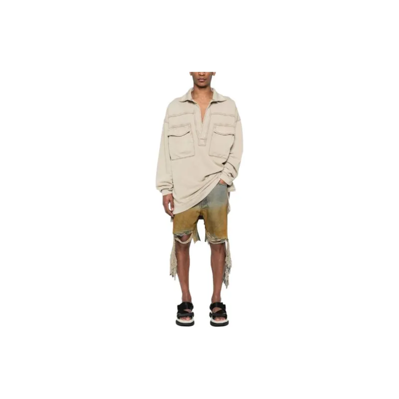 Rick Owens DRKSHDW Destroyed Denim Bermuda Shorts-3