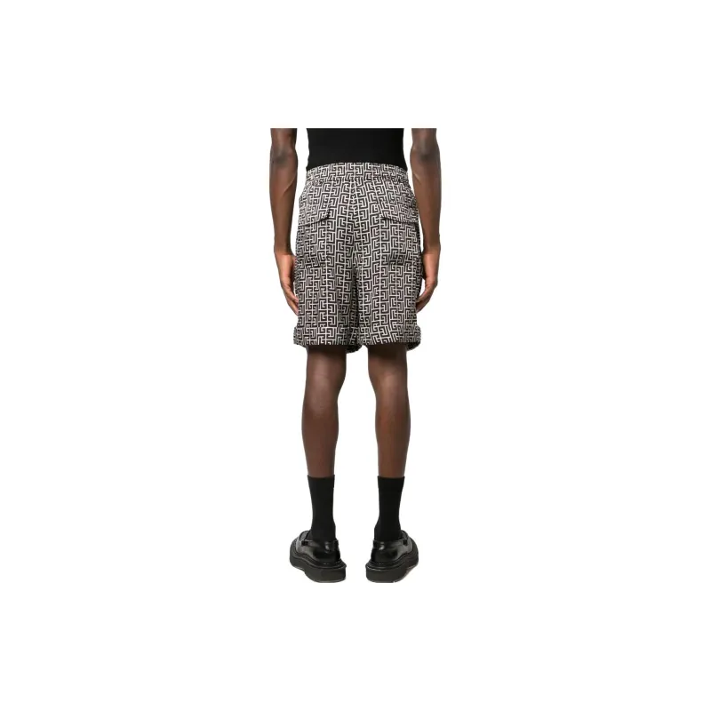 BALMAIN Monogram print Bermuda Shorts-2