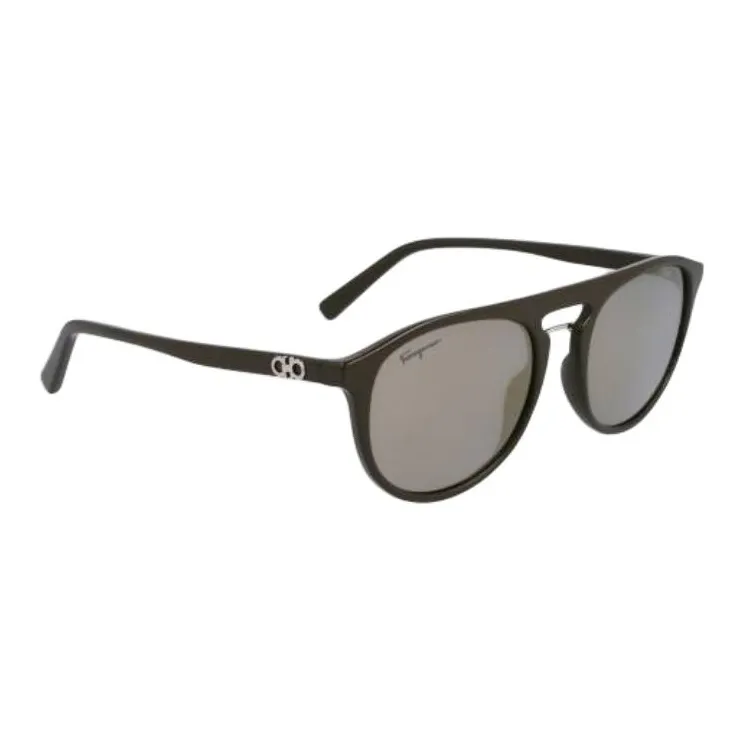FERRAGAMO Plastic Aviator Sunglasses Men's Brown-2