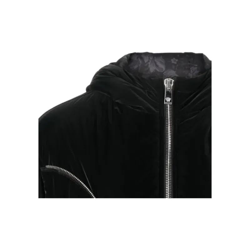 VERSACE Zip Detailed Hooded Puffer Jacket-4