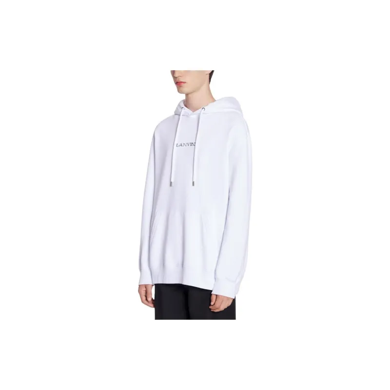 Lanvin Logo Embroidered Drawstring Hoodie-8