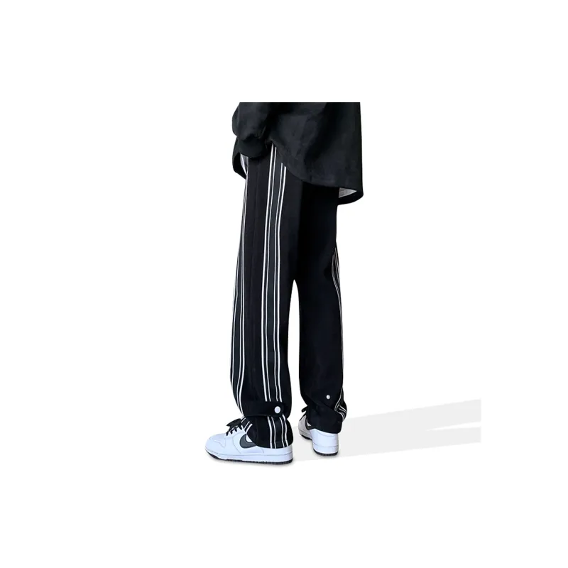 WILD LEADER Casual Pants Unisex Black-3