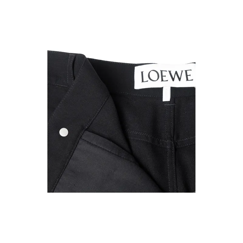 LOEWE Single Pleat Loose Fit Wide Leg Wool Trousers-7