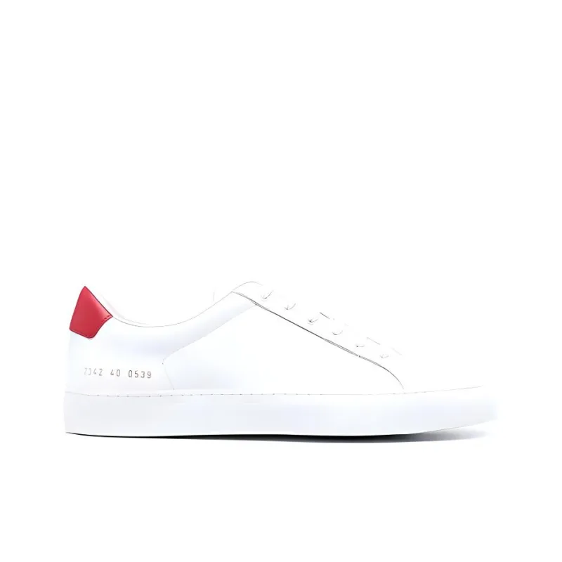 COMMON PROJECTS Low Top Stylish Skateboarding Shoes Men's White Red-1