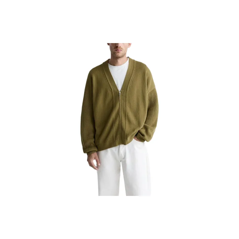 ZARA Sweaters Men Olive Green-3