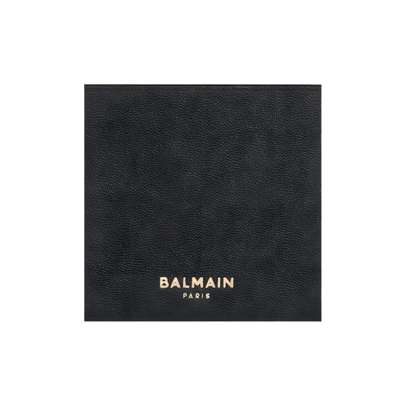 BALMAIN Goatskin Combined With Calfskin Shoulder Bag Crossbody Bag Wallet Coin Purse Small Size Women's Black-3