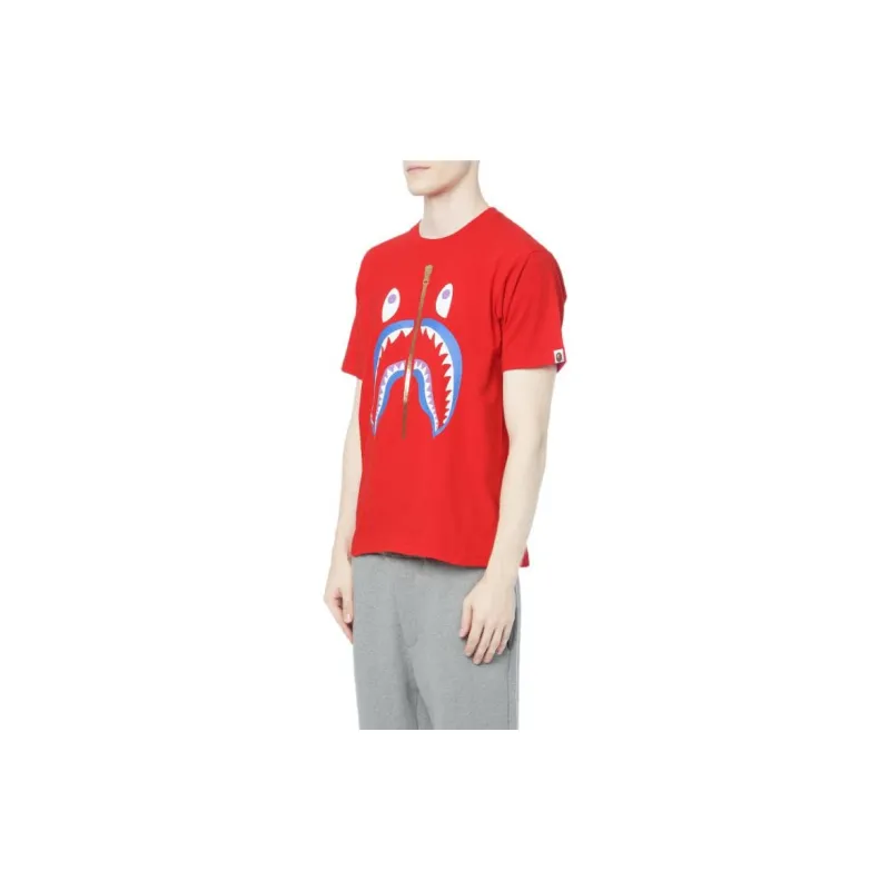 Bape Colors Gold Zip Shark Tee SS19-2