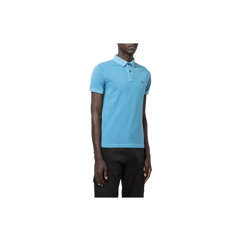 STONE ISLAND Polo Shirts Men Sky Blue-3