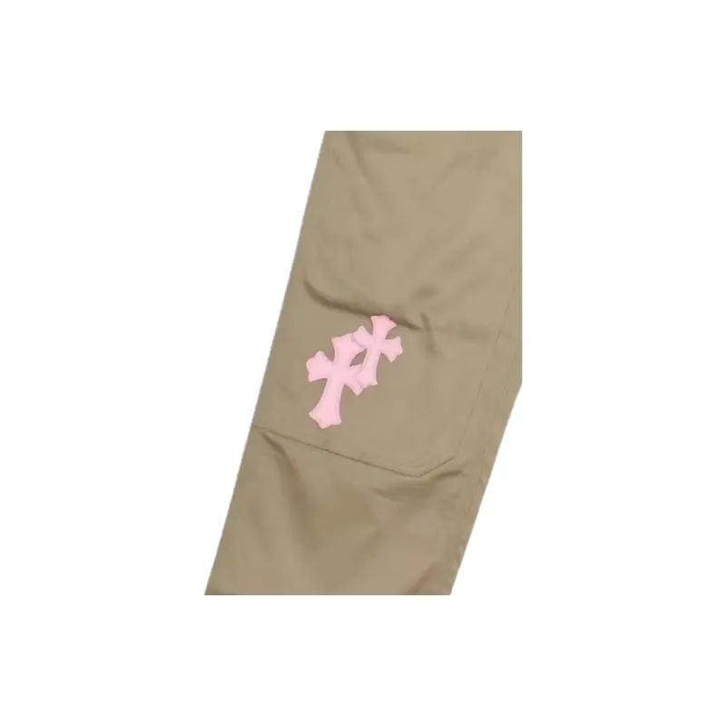 Chrome Hearts Pink & Checkered Cross Patch Carpenter Pants-3