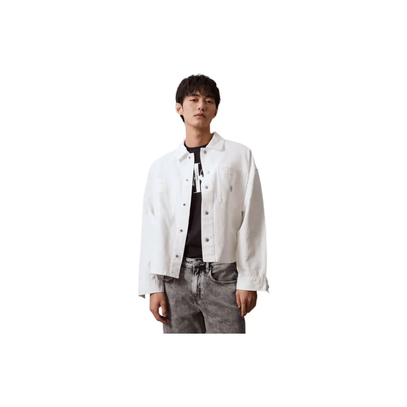 CALVIN KLEIN Shirt Men's White Denim-2