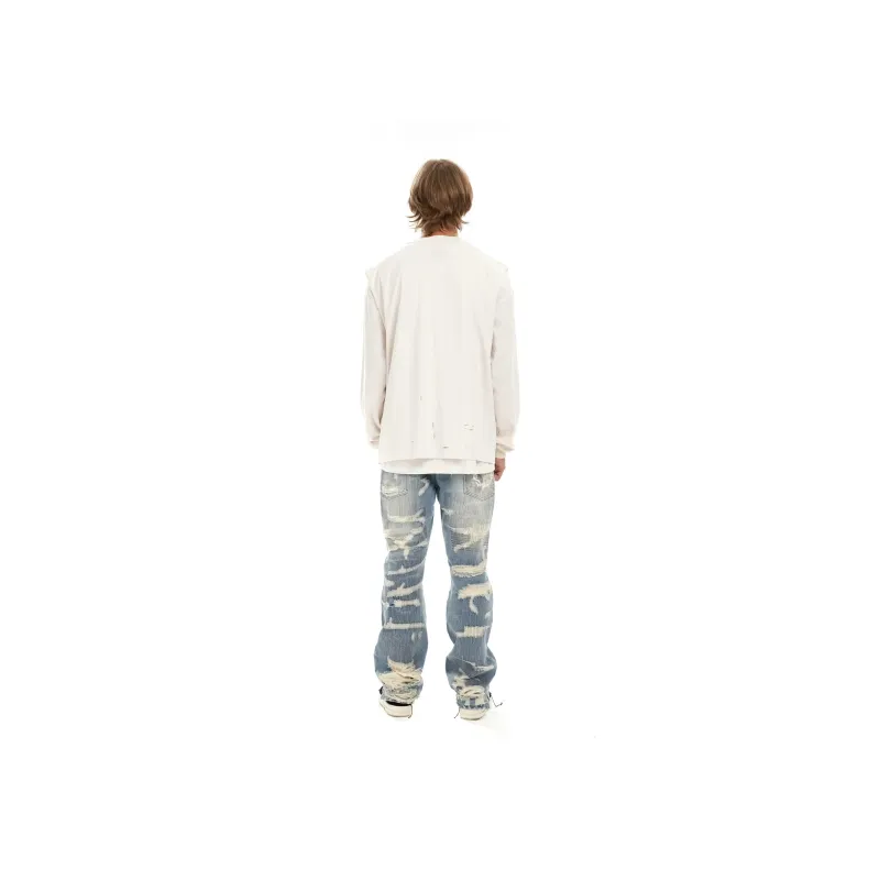 False Perception Tank Top Unisex Distressed White-3