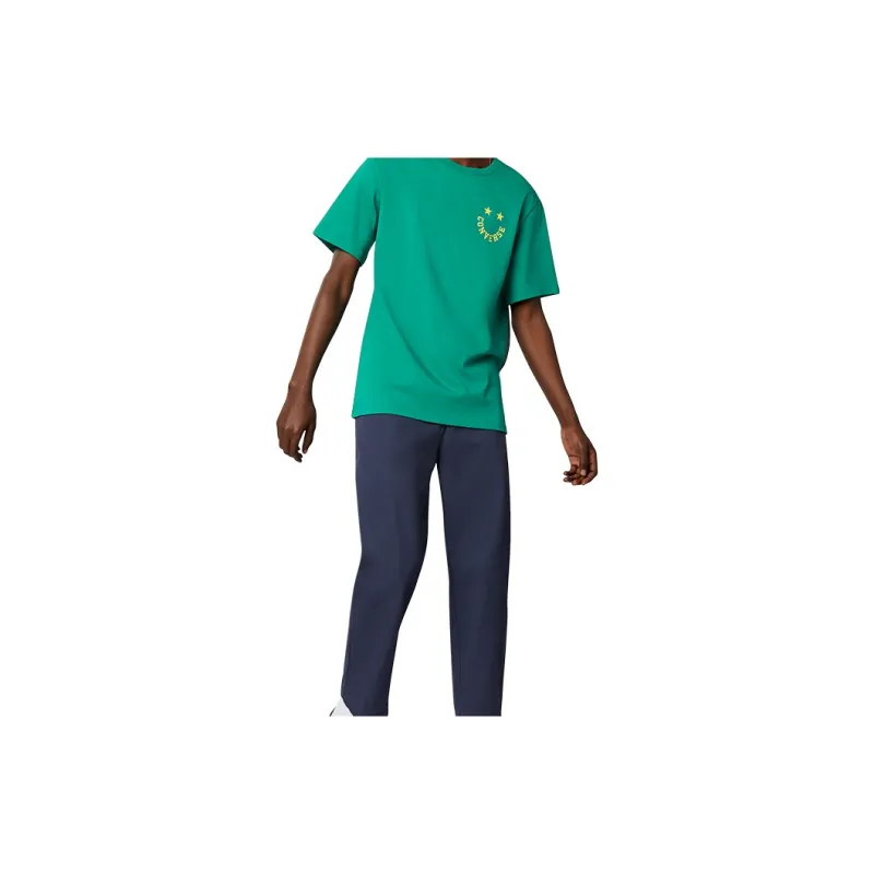 Converse Smiling Face Pattern T Shirts Men Green-3