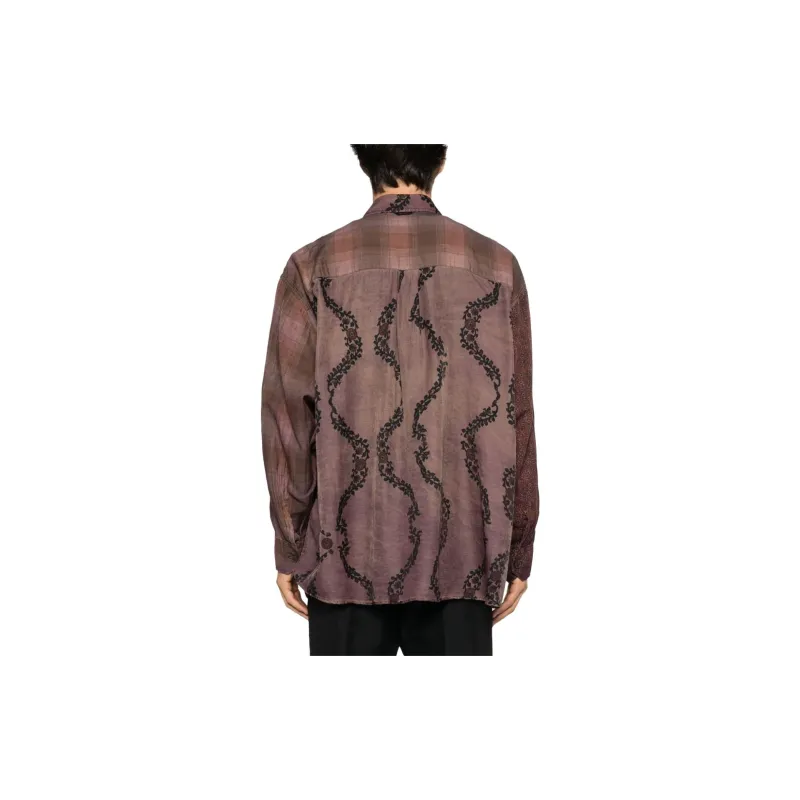 OUR LEGACY Borrowed Patchwork Cotton Shirt-2