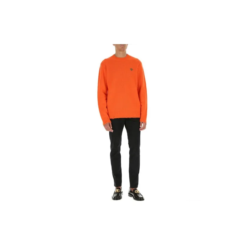 VERSACE Cashmere Sweaters Men Orange-2