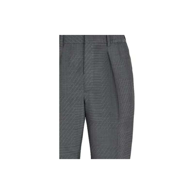FENDI Straight Cut Pleated Pants-4