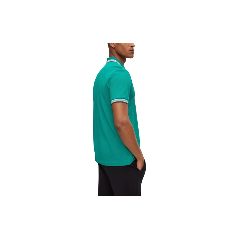 HUGO BOSS Short Sleeved Polo Shirt Men's Turquoise-3