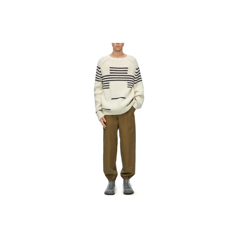 LOEWE Stripe Pattern Intarsia Crewneck Jumper-1