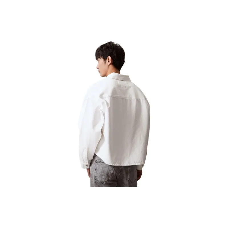 CALVIN KLEIN Shirt Men's White Denim-3