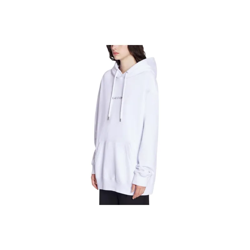 Lanvin Logo Embroidered Drawstring Hoodie-7