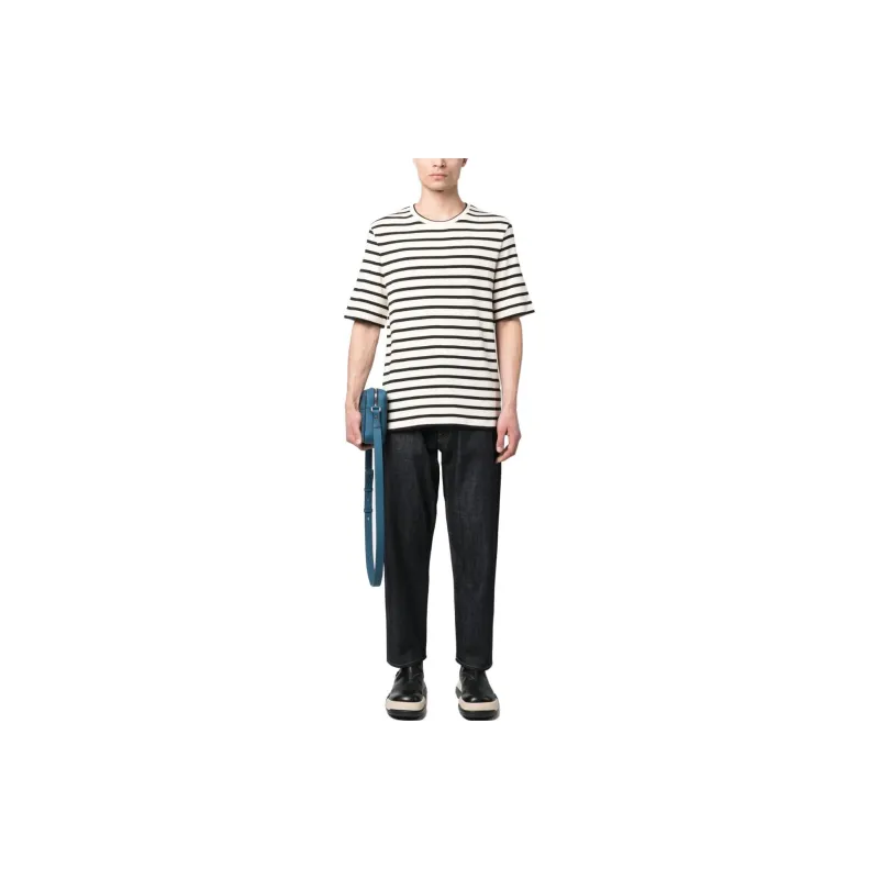 JIL SANDER + Striped Crewneck T Shirt-1