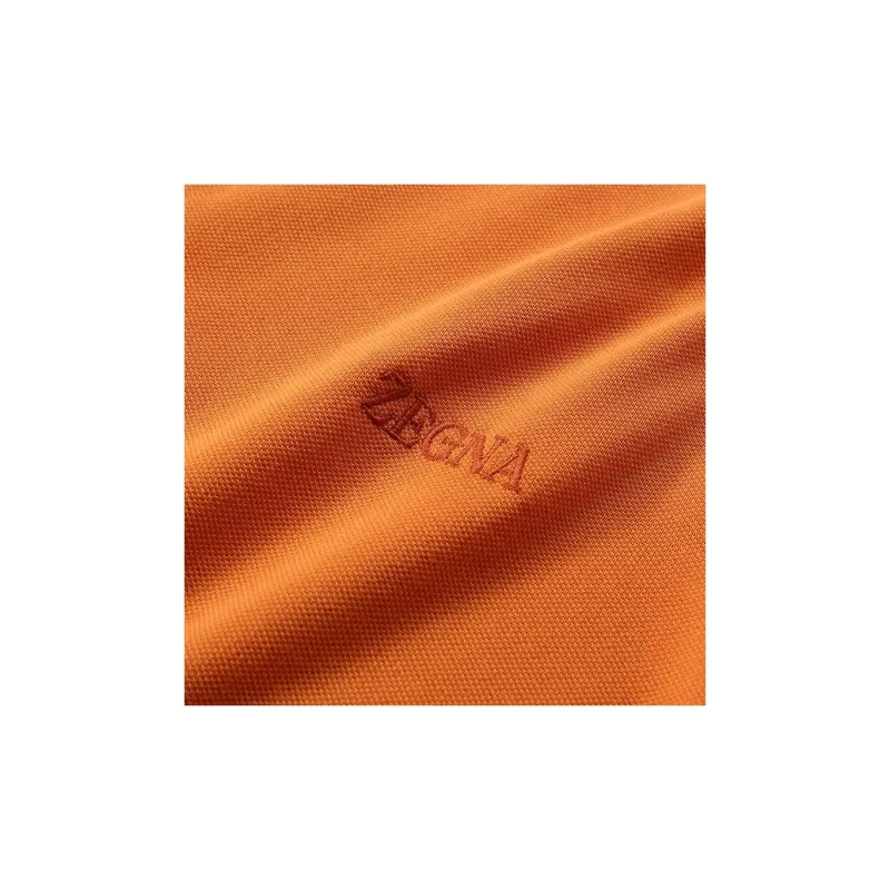 Zegna SS24 Polo Shirt Men's Bright Orange-5