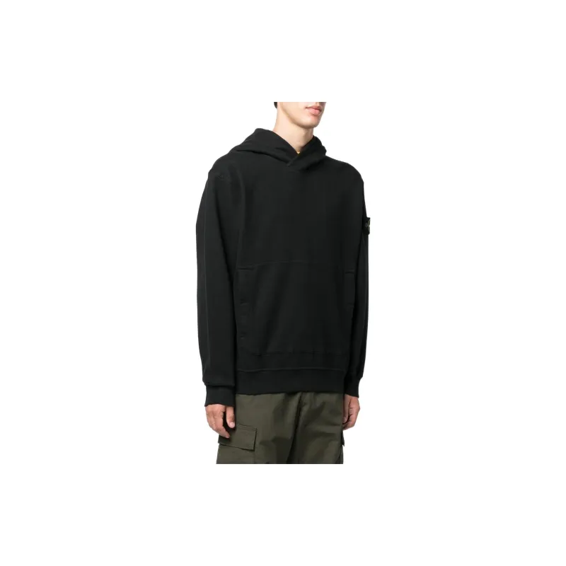 STONE ISLAND FW22 Men's Classic Logo Patch Hoodie Black-3