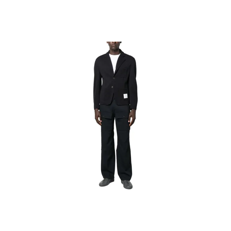THOM BROWNE Logo Patch Single Breasted Blazer-2