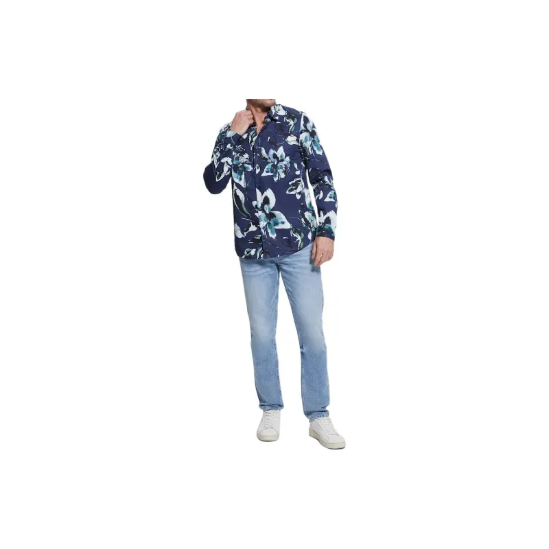 GUESS Shirts Men Blue-1