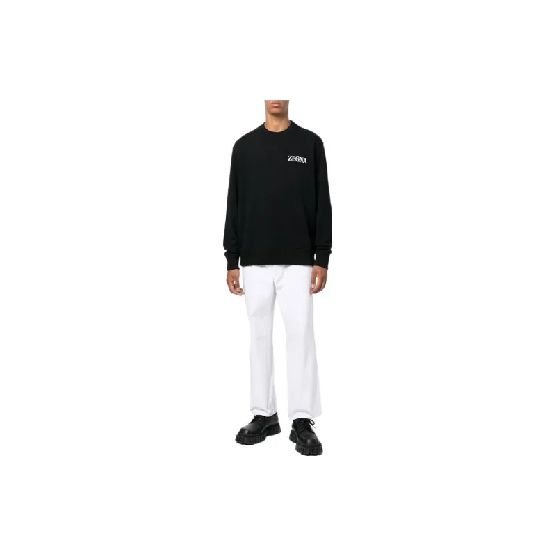 Zegna Chest Logo print Detail Sweatshirt-2