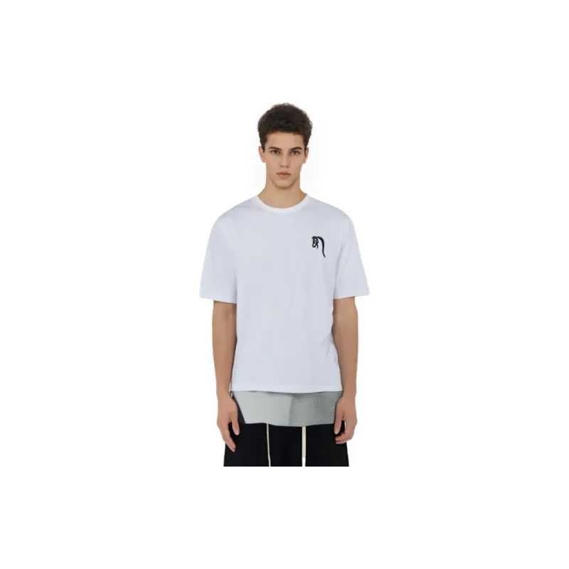 HERMES Logo Printed Crew Neck Straight Fit Short Sleeved T Shirt T Shirt Men's White-6