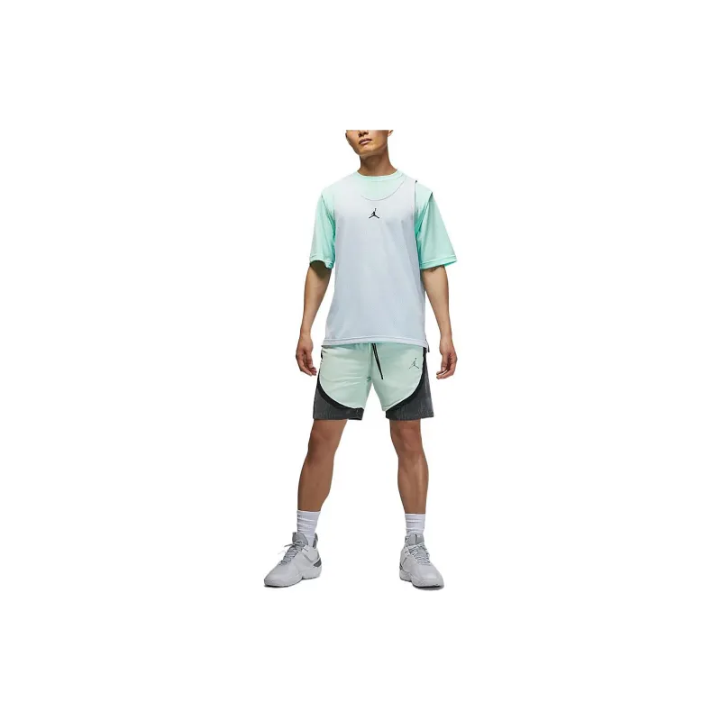 Jordan Logo Micro Mark Lacingblock Casual Shorts Mint Green-3