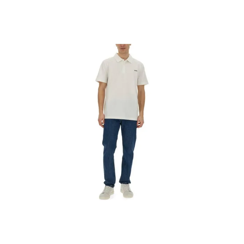 A.P.C . Logo Embroidered Short Sleeved Polo Shirt-2