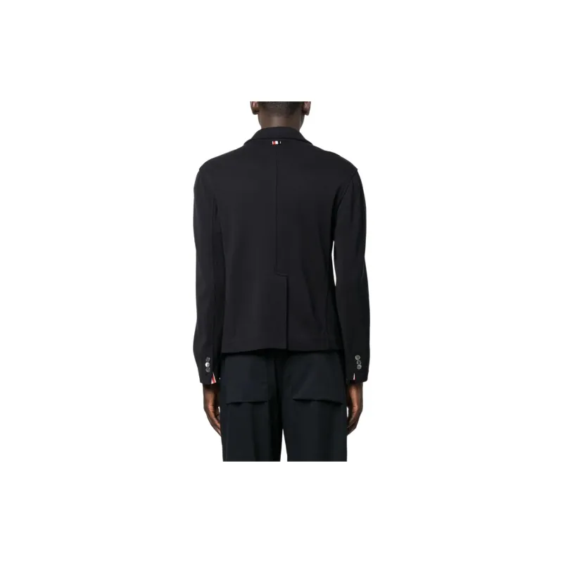 THOM BROWNE Logo Patch Single Breasted Blazer-3