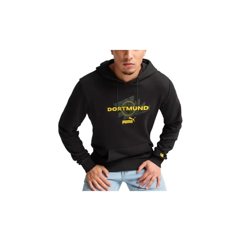 PUMA Borussia Dortmund Hoodie Men Sweatshirt Men's Black-2