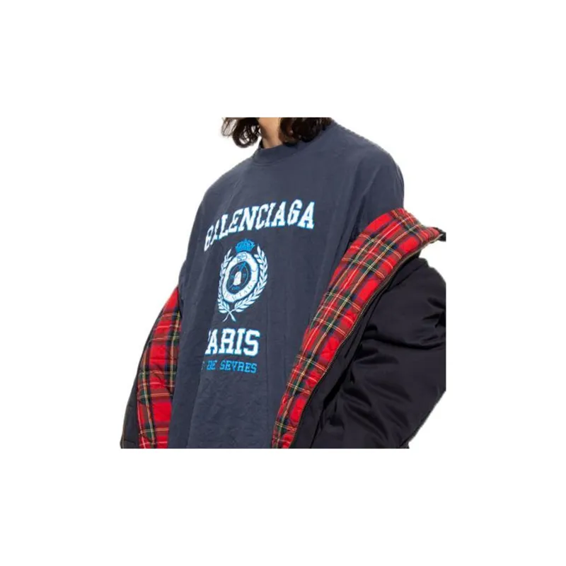 Balenciaga College Crest Crinkled T shirt-6