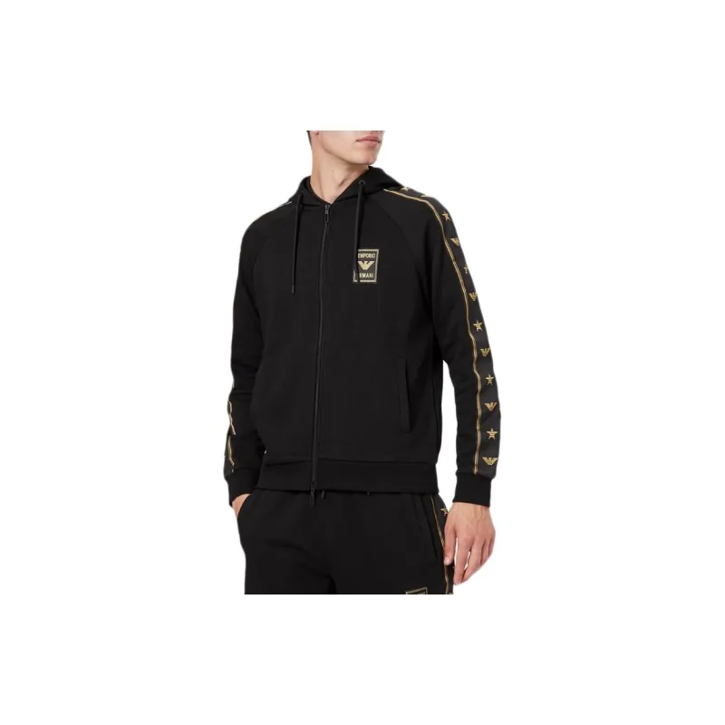 EMPORIO ARMANI Casual Long Sleeved Hoodie Men's Black-2