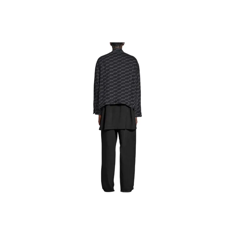 Balenciaga Denim Jacket Loose Fit Unisex Black-3