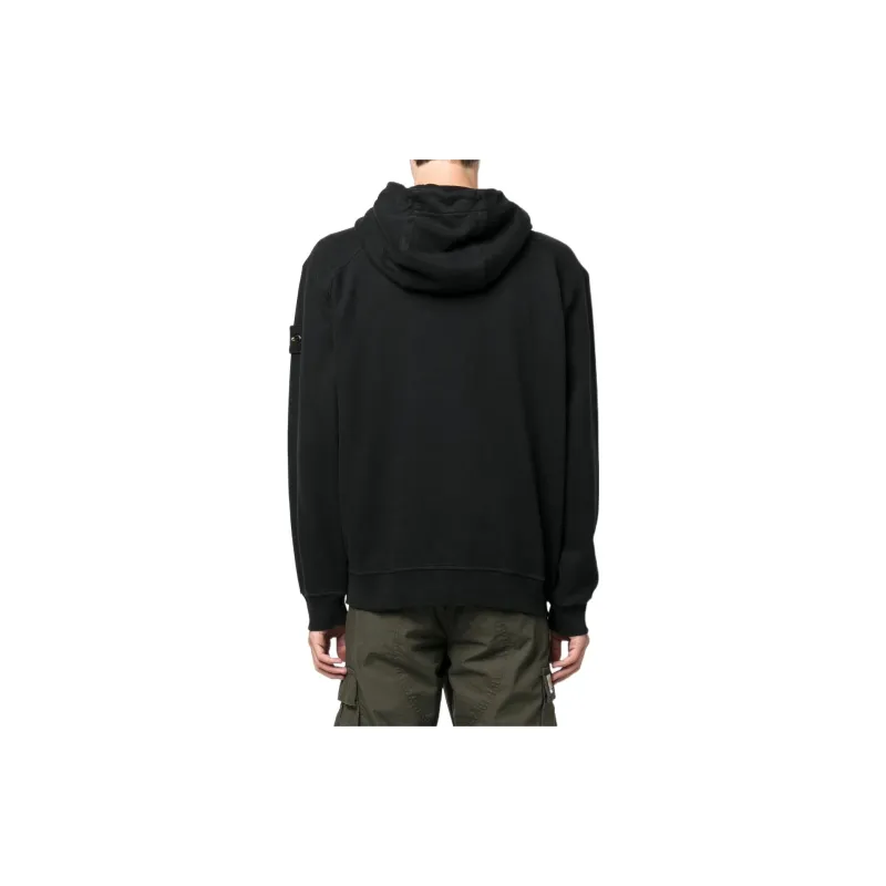 STONE ISLAND FW22 Men's Classic Logo Patch Hoodie Black-2