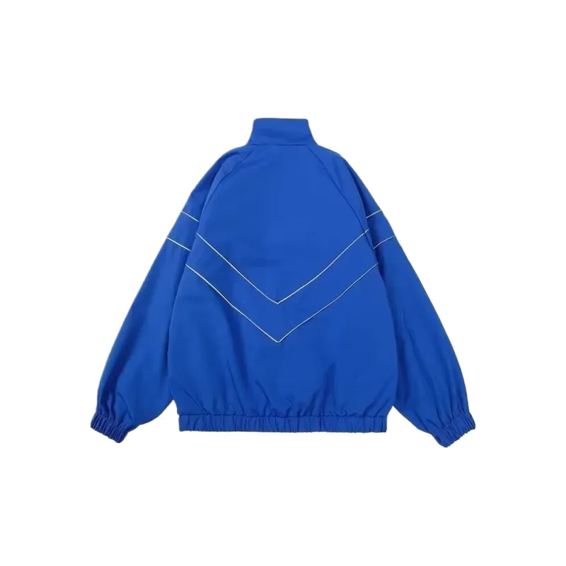 TESTUNG Trendy Line Stand Collar Raglan Loose Fit Zip Up Jackets Coat Men's-6