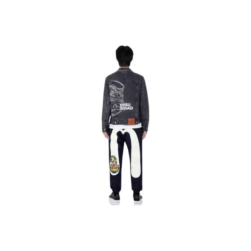 EVISU Denim Jackets Men Black-3