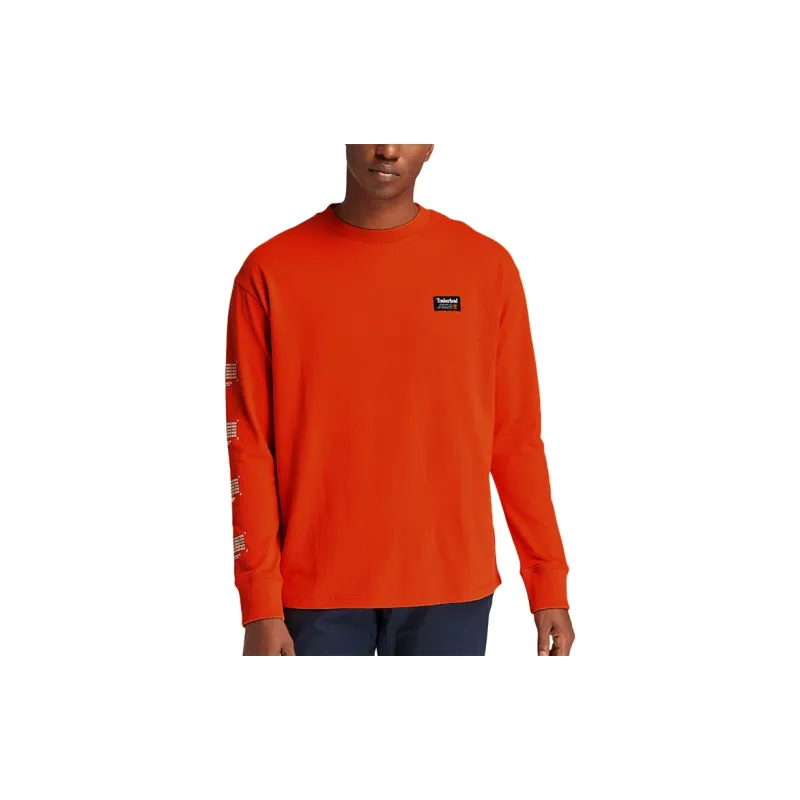 Timberland T-Shirts Men Orange Red-2