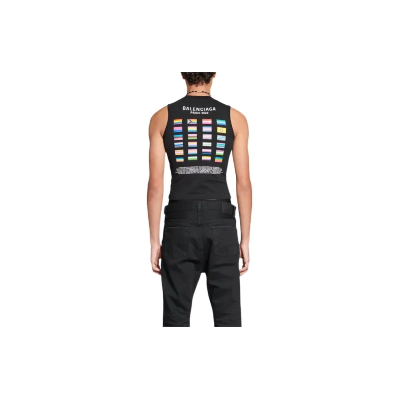 Balenciaga Balenciaga PRIDE 22 FW22 Tank Tops Slim Fit Men's Black-3