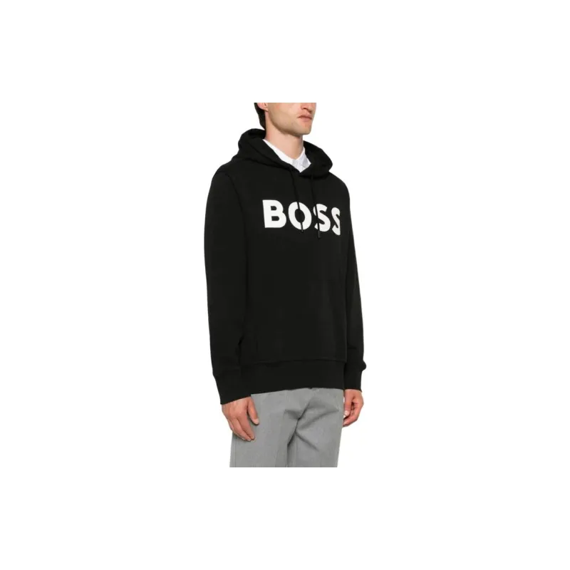 HUGO BOSS Logo Printed Drawstring Hoodie-3