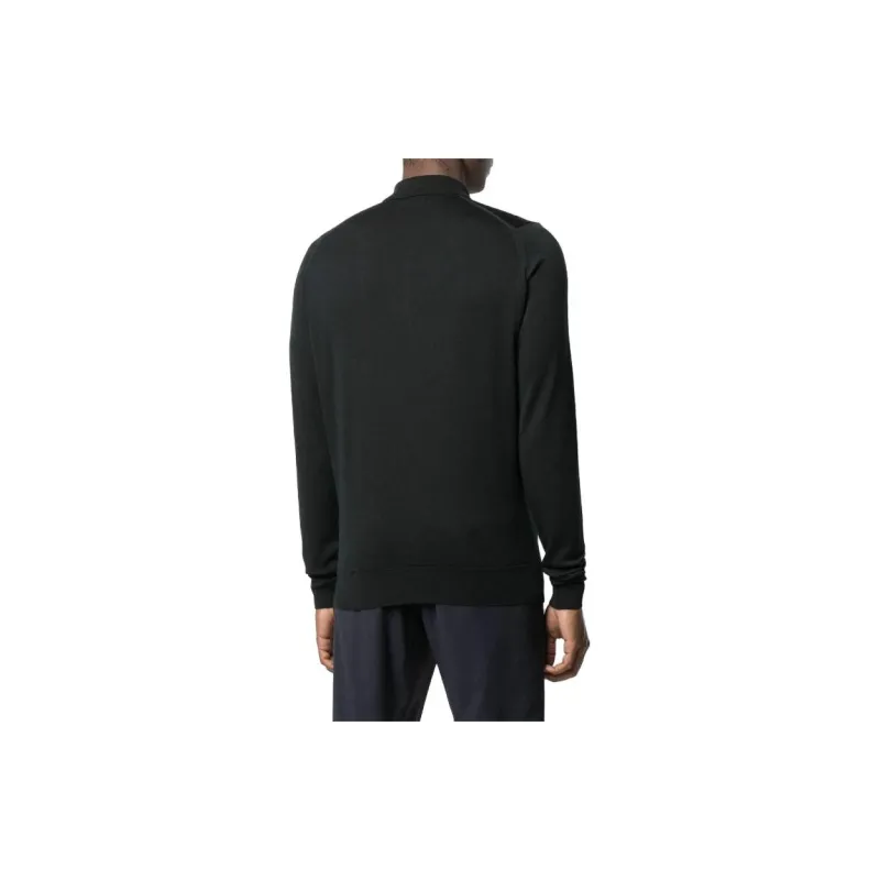 JOHN SMEDLEY Long Sleeved Knitted Polo Shirt-2