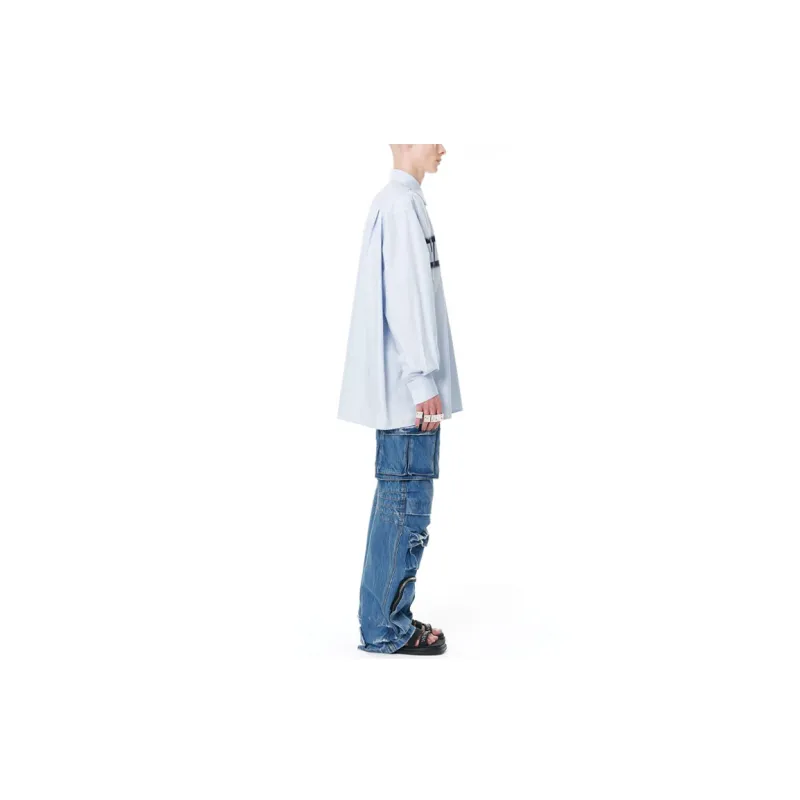 WE11DONE Shirts Unisex Sky Blue-3