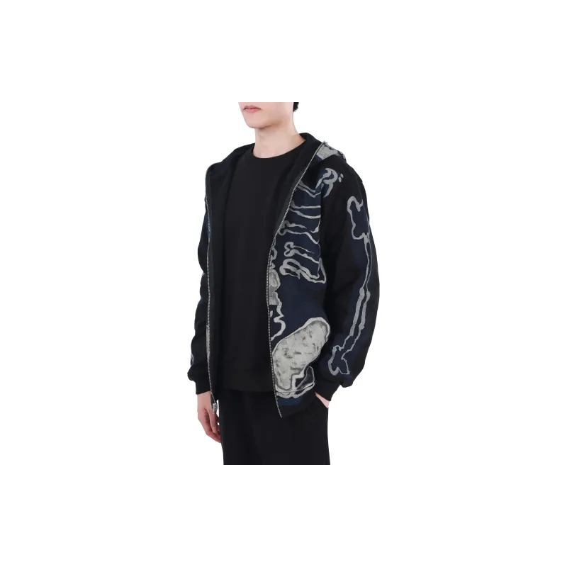 Travis Scott Cactus Jack For Fragment Skeleton Graffiti Full Zip Hoodie-3