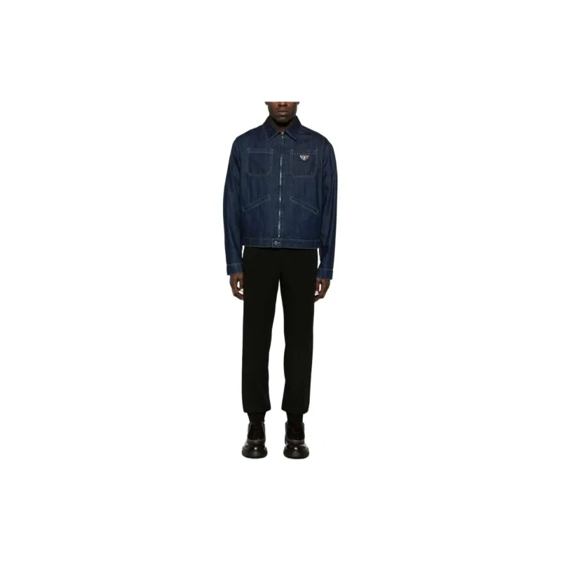 PRADA SS24 Denim Jacket Men's Blue-1